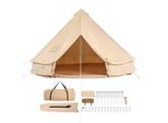 Tenda A Campana Tenda Yurta 7X3,5M Tc Cotone Con Pali In Ferro Telo Di Fondo In Pvc - Tenda Da Campeggio 12 Persone - Tenda Per Famiglie, 12 Finestre - Tenda Di Gruppo Per Avventure All'aperto