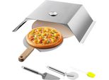 Pizza Topper Grill A Gas - Set Di 3 Cofani Per Pizza 48X35X17 Cm Grill A Carbone Forno Per Pizza - 50-300 ℃ Pizza Topper In Acciaio Inox - 3 Kg Forno Per Pizza Da Giardino All'aperto - Pietra Per Pizza, Crosta Per Pizza, Taglia Pizza, Spazzola.
