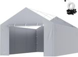 Parete Laterale Della Tenda Da Garage 610 X 364 Cm - Resistente, Impermeabile E Protetto Dai Raggi Uv - Grigio