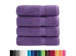 Vidaxl Asciugamani Da Doccia Premium Solund 4 Pz. Viola 70X140 Cm 600 G/M²