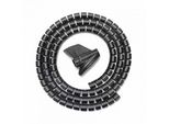 Aisens - A151-0406 - Organizzatore Di Cavi A Spirale 25MM, Nero, 1,0M