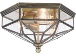 Plafoniera Paralume In Vetro Cornice Rame 3Flg Maytoni Zeil IP43 60W E27