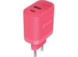 Muvit For Change 36W + Pd 45W Caricatore Da Parete Usb-A E Usb-C Rosa Rosa Taglia Unica