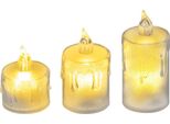 Candela Magichome Natale, Set 3 Pz, Led Bianco Caldo, Illuminazione Semplice, 3,7X5/6,5/8 Cm