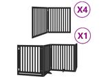Vidaxl Cancello Per Cani 12 Pezzi Con Porta Pieghevole Nero 960 Cm In Legno Di Pioppo