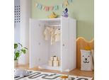 Flieks Armadio Guardaroba Piccolo, Armadio Guardaroba Con Asta Appendiabiti, Armadio Guardaroba Per Bambini, Armadio Per Camera Da Letto, Bianco