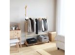 Vidaxl Appendiabiti Con Ganci E Rotelle 100X35X157 Cm In Bambù