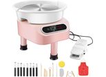 Macchina Per Ceramica A Ruota - 350W - 25Cm - Funzionamento A Pedale - Rosa - Con 3 Piedini Di Appoggio - Ideale Per Principianti E Professionisti