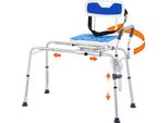 Panca Scorrevole Per Vasca Da Bagno - Sedia Da Doccia Con Portata Di 180 Kg - Sedile Doccia Girevole A 360° - Ideale Per Anziani E Persone Con Mobilità Limitata