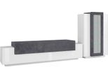 Dmora Parete Attrezzata Anisia 45X280X121H Cm Bianco Lucido, Modulabile 6 Ante Italy