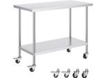 Tavolo Da Lavoro In Acciaio Inox - Tavolo Di Preparazione Commerciale 610X1219 Mm - Robusto Tavolo In Argento Per La Ristorazione E Il Commercio - Mobili Da Cucina Di Alta Qualità