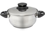 Padella Di Cottura In Acciaio Inox 16Cm Manico In Bachelite Nero - Pentola Di Cottura Durevole
