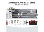 Mini Tornio Per Metalli Vevor - 750 W, Velocità Infinitamente Variabile Da 50 A 3000 Giri/Min, Tornio Di Precisione Con Area Di Lavoro Di 220 X 600 Mm