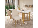 Flieks Sedie Da Sala Da Pranzo Imbottite Set Di 4 Con Gambe In Metallo, Sedie Da Cucina Sedie Da Pranzo Con Rivestimento In Velluto, Sedia Da Soggiorno Sedia Da Lavoro, Beige