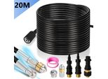 Set Di Tubi Per La Pulizia Dei Tubi Jayseuw 20M, Con Ugelli Fissi + Rotanti, 3 Adattatori, Per Idropulitrici Standard, Set Universale Per La Pulizia Dei Tubi