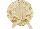 Inf Cuffia Da Notte In Seta Con Pizzo Per Donna, Cuffia Per Capelli In Seta Al 100% Champagne
