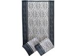 Asciugamano Extra Assorbente 50X70 Cm Foglie Grigio 3 Pz