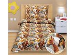 Biancheria Da Letto In Cotone Junior - Marrone - 140X200, 70X90
