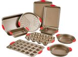 Set Di Teglie Da 10 Pezzi Acciaio Al Carbonio Con Manici In Silicone - Teglie Da Cucina Di Alta Qualità Per Una Cottura Perfetta