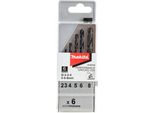 Set Di Punte Per Metallo Makita Performance Hss Con Punta Rettificata, 6 Pezzi.