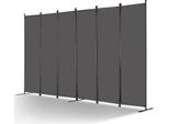 Parete Divisoria Per Ambienti 311 Cm - 6 Pannelli - Parete Divisoria Per Ufficio - Parete Divisoria Grigia - Soluzione Divisoria Pieghevole