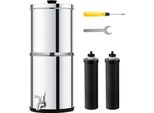Sistema Di Filtraggio Dell'acqua A Gravità - Secchio Filtro Acqua 4,4L + 5,5L - 2 Filtri - Argento - Trattamento Dell'acqua Potabile - Ottimizzato Per L'igiene