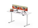 Sanodesk QS1 Scrivania Regolabile In Altezza Elettricamente 120X60Cm Piano Tavolo Monoblocco, 4 Posizioni Di Memoria, Protezione Anticollisione (Bianco)