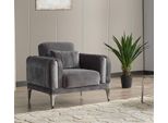 Poltrona Design Soggiorno Tappezzeria Legno Tappezzeria Moderna Lusso Grigio Moderno