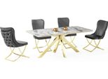 Set Sala Da Pranzo Di Alta Qualità Grigio Set Tavolo 4X Sedie Design Mobili Moderni