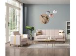Set Da Salotto Divano A 3 Posti Poltrona A Tre Posti Imbottita Beige Moderno