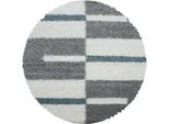 Carpetsale24 Tappeto Shaggy A Pelo Alto Design A Quadri Morbido Soffice E Accogliente Per Soggiorno Moderno, Dimensioni: 160 Cm Rotondo
