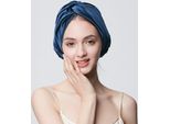 Inf Cuffia Da Notte In Seta, Cuffia Per Capelli Per Dormire, Cuffia In Raso Per Capelli Ricci Blu