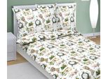 Biancheria Da Letto In Cotone - Natale - Bianco, Verde - 140X200, 70X90