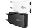 Goobay 75730 Caricabatterie Doppio Veloce USB-C™ Pd Gan Slim (20 W) Bianco, Bianco - 1X Connessione USB-C™ (Power Delivery) E 1X Connessione USB-A (Quick Charge)