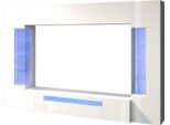 Dmora Parete Attrezzata Arga 40X290X191H Cm Bianco Lucido, 6 Ante Italy