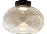 Brena - Lampada Da Soffitto Rotonda Con Led Integrato Fabas Luce - Applique Led 19W Dimmerabile - Cognac Concava