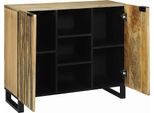 Vidaxl Credenza Marrone 90 X 33 X 75 Cm In Legno Massiccio Di Mango