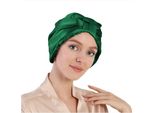 Inf Cuffia Da Notte Per La Cura Dei Capelli In Seta Al 100% Verde