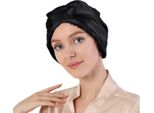 Inf Cuffia Da Notte Per La Cura Dei Capelli In Seta Al 100% Nero