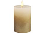 Candela Magichome Natale, Led, 2Xaaa, Illuminazione Semplice, Crema/Oro, Effetto Metallico, 7X10 Cm