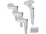 Set Di 4 Gambe Per Mobili Loft In Metallo Cromato, Altezza 15 Cm, Lucentezza Argento - Design Elegante E Industriale Per I Vostri Interni