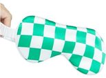 Inf Mascherina Per Occhi In Seta Di Gelso 19 Momme A Scacchi - Comfort Notturno Verde