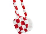 Inf Mascherina Per Occhi In Seta Di Gelso 19 Momme A Scacchi - Comfort Notturno Rosso