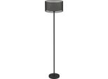 Lampada Da Terra, Lampada Da Terra Con Attacco E27, Paralume In Tessuto Bicolore, Lampada Da Terra Con Interruttore A Pedale, Lampada Da Terra Per Soggiorno, Camera Da Letto, Lampadine Escluse, Nero | Nero