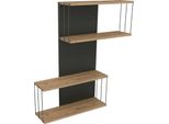 Dmora Mensola Gerolama 19X65X96H Cm Nero Antracite, 4 Ripiani Colore Struttura Marrone