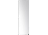 Dmora Armadio Multiuso 1 Anta Prehnite 19X200H Cm Bianco Bianco Lucido, Un'anta Anta Con Specchio Italy
