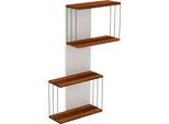 Dmora Mensola Gerolama 19X65X96H Cm Marrone Quercia, 4 Ripiani Colore Struttura Bianco