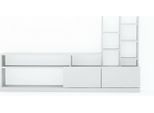 Dmora Mobile Porta Tv Kristal 25X164.4X91.3H Cm Bianco, Apertura Battente 10 Vani