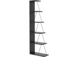 Dmora Libreria Erminia 22X50X150H Cm Nero, 5 Ripiani Portata Ripiani 6