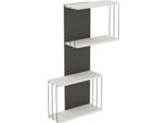 Dmora Mensola Gerolama 19X65X96H Cm Bianco Bianco, 4 Ripiani Colore Struttura Nero